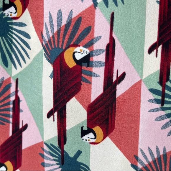 WEEK& Art Deco Parrot Print Beach Swim Cover Up Cropped High Waisted Pants Med. - Picture 2 of 9